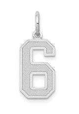 very nice satin number six white gold baby charm